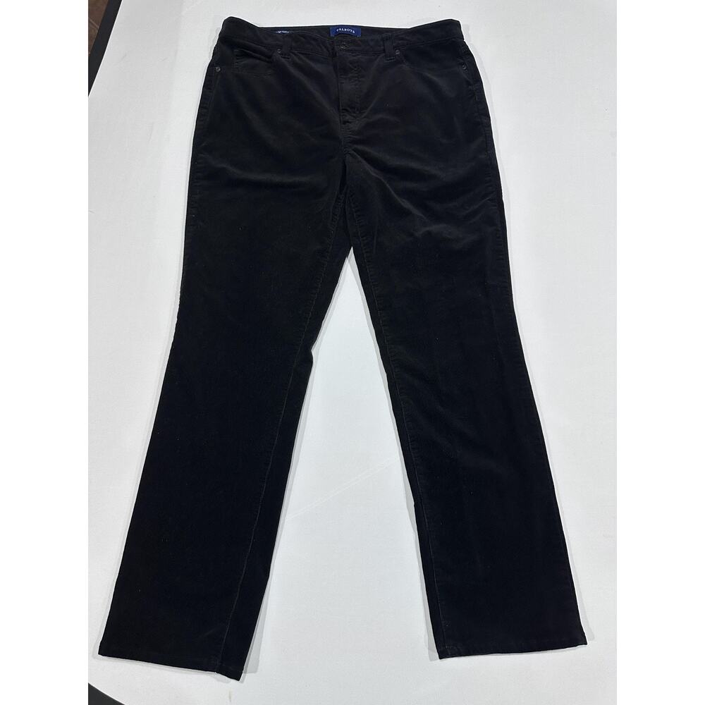 Talbots Pants Women Size 14 Black Dress Pants High-Waist Straight-Leg Corduroy